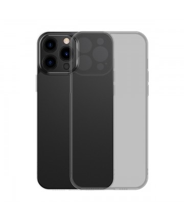 Baseus Frosted Glass Case Cover for iPhone 13 Pro Hard Cover with Gel Frame black (ARWS001001)