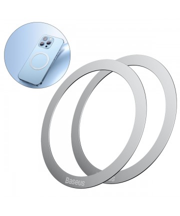 Baseus Halo Series magnetic ring (2 pcs/package) silver (PCCH000012)