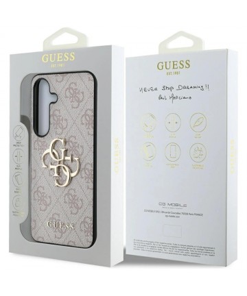 Guess Big 4G Logo Classic Logo Case for Samsung Galaxy S25 Plus Pink