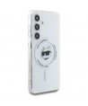 Case Karl Lagerfeld Button Choupette Head Printed Logo MagSafe Samsung Galaxy S25 white