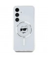 Case Karl Lagerfeld Button Choupette Head Printed Logo MagSafe Samsung Galaxy S25 Plus white