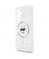 Case Karl Lagerfeld Button Choupette Head Printed Logo MagSafe Samsung Galaxy S25 Plus white