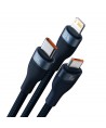 Baseus Flash Series Ⅱ 3in1 Fast Charging Cable USB-A to USB-C / Micro-USB / Lightning 66W 480Mbps 1.2m Blue