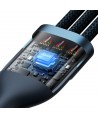 Baseus Flash Series Ⅱ 3in1 Fast Charging Cable USB-A to USB-C / Micro-USB / Lightning 66W 480Mbps 1.2m Blue