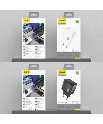 Dudao A28 45W GaN USB-C Wall Charger - Black