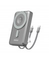 Dudao K29 10000mAh PD 20W MagSafe Power Bank with Metal Case, Stand and Built-in USB-C/ Lightning Cables - Gray