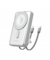 Dudao K29 10000mAh PD 20W MagSafe Powerbank with Metal Case, Stand and Built-in USB-C/ Lightning Cables - Silver