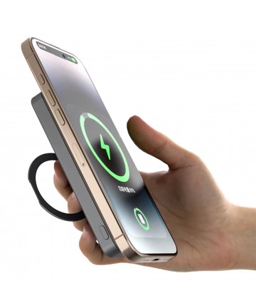 Dudao K28 10000mAh PD 22.5W MagSafe Powerbank with Metal Case and Ring Stand - Silver
