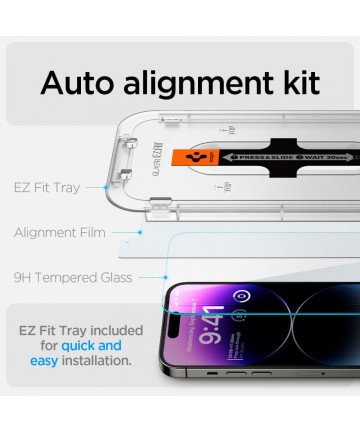 Spigen Glas.tR EZ Fit Tempered Glass for iPhone 14 Pro Max - 2 pcs.
