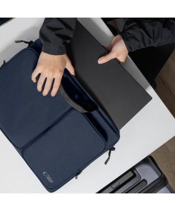 Tech-Protect Defender Bag for 17" Laptop - Navy Blue