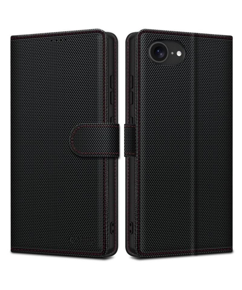 Tech-Protect Wallet Case for iPhone 16e / 17e - Black