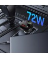 Tech-Protect CC06 3-port PD72W car charger with transmitter - black