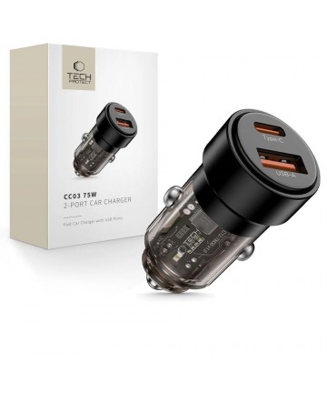 CC03 2-port PD75W car charger - black
