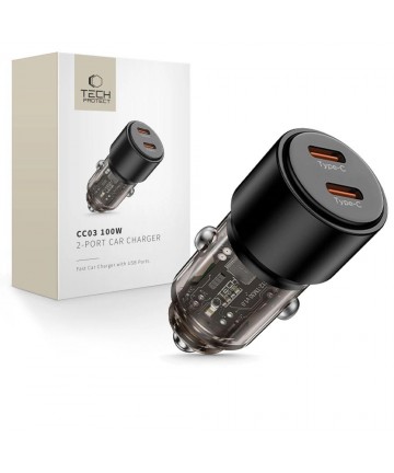 CC03 2-port PD100W car charger - black