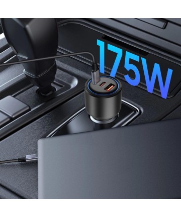 CC04 3-port PD175W car charger - black