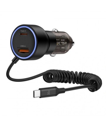CC05 Car Charger 2-Port PD60 W + USB-C Cable - Black