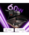 CC05 Car Charger 2-Port PD60 W + USB-C Cable - Black