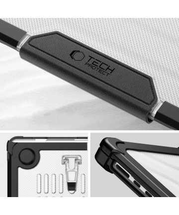 Tech-Protect SmartShell Pro case for MacBook Air 15" 2023-2025 M2 / M3 / M4 - transparent and black
