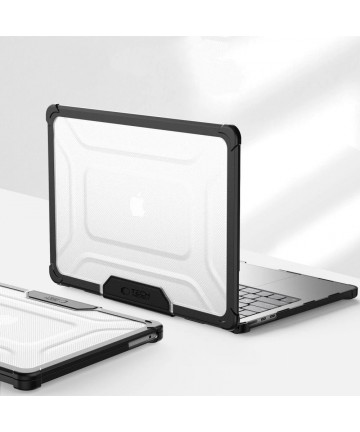 Tech-Protect SmartShell Pro case for MacBook Air 13" 2023-2025 M2 / M3 / M4 - transparent and black