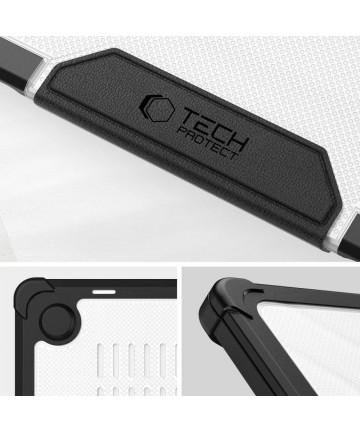 Tech-Protect SmartShell Pro case for MacBook Air 13" 2023-2025 M2 / M3 / M4 - transparent and black