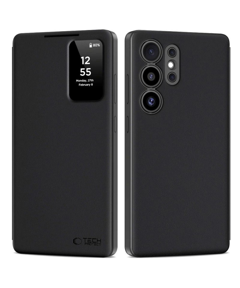 Tech-Protect Smart Wallet Case for Samsung Galaxy S25 Ultra - Matte Black