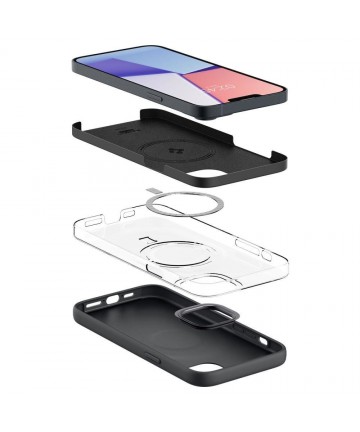 Spigen Silicone Fit Mag Case with MagSafe for iPhone 14 Plus - Black