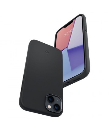 Spigen Silicone Fit Mag Case with MagSafe for iPhone 14 Plus - Black