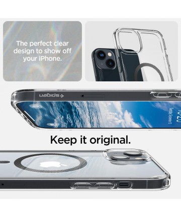 Spigen Ultra Hybrid Mag Case with MagSafe for iPhone 14 Plus - Clear Gray