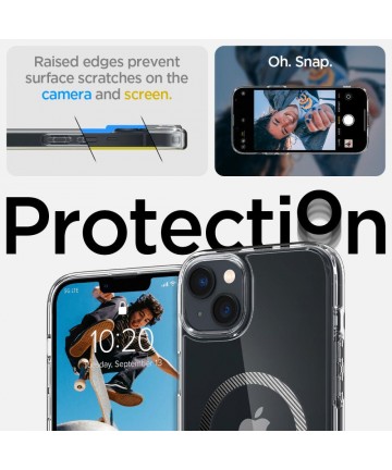 Spigen Ultra Hybrid Mag Case with MagSafe for iPhone 14 Plus - Clear Gray