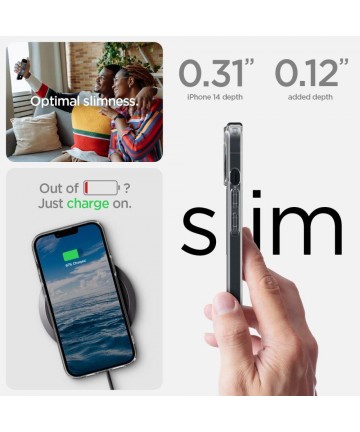 Spigen Ultra Hybrid Mag Case with MagSafe for iPhone 14 Plus - Clear Gray