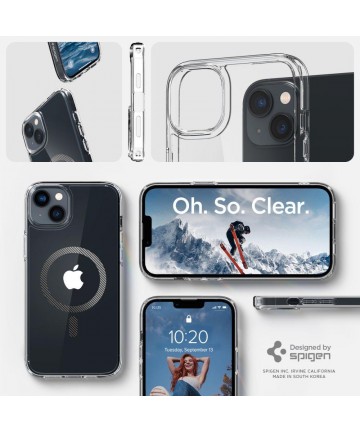 Spigen Ultra Hybrid Mag Case with MagSafe for iPhone 14 Plus - Clear Gray