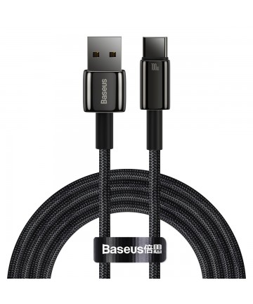 Baseus Tungsten Gold cable USB-A - USB-C 480Mb/s 100W 2m black (CAWJ000101)