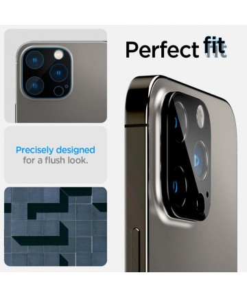 Spigen Optik.tR Camera Protector for iPhone 14 Pro / Pro Max / 15 Pro / Pro Max / 16 Pro / Pro Max - Black 2 pcs.