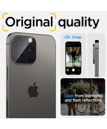 Spigen Optik.tR Camera Protector for iPhone 14 Pro / Pro Max / 15 Pro / Pro Max / 16 Pro / Pro Max - Black 2 pcs.