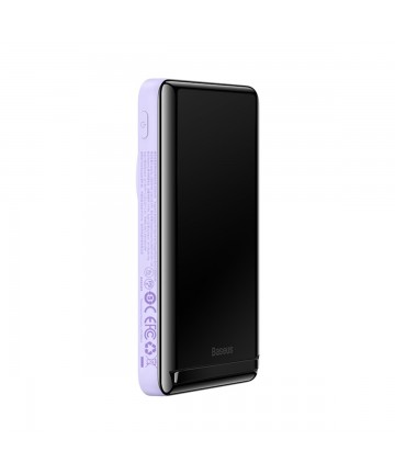 Baseus Magnetic Bracket Wireless Fast Charge Power Bank 10000mAh 20W Purple（With Xiaobai series fast charging Cable Type-C to Ty