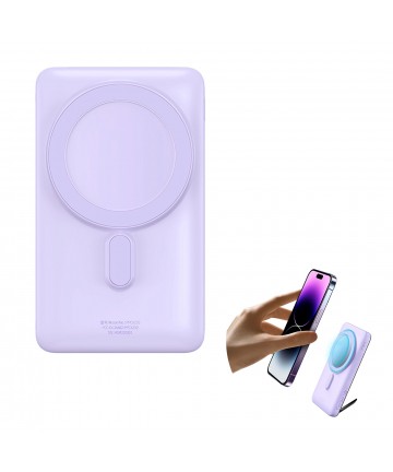 Baseus Magnetic Bracket Wireless Fast Charge Power Bank 10000mAh 20W Purple（With Xiaobai series fast charging Cable Type-C to Ty