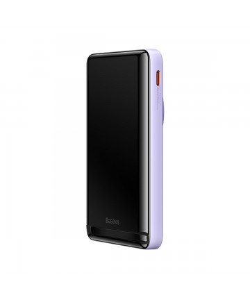 Baseus Magnetic Bracket Wireless Fast Charge Power Bank 10000mAh 20W Purple（With Xiaobai series fast charging Cable Type-C to Ty