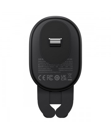 Baseus car holder with built-in 15W inductive charger for air vent black