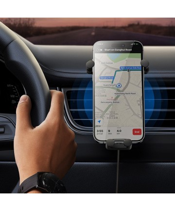 Baseus car holder with built-in 15W inductive charger for air vent black