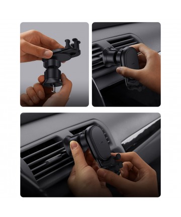 Baseus car holder with built-in 15W inductive charger for air vent black