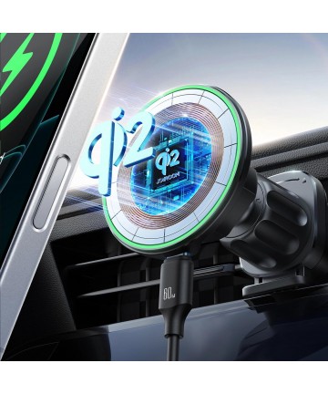 Joyroom JR-ZS412 holder with Qi2 15W charger, car, for air vent - black