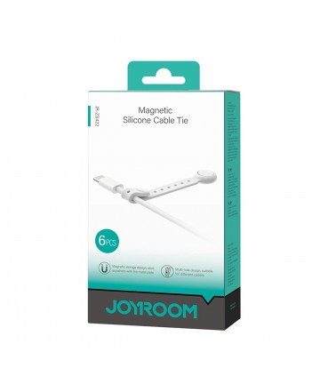 Joyroom JR-ZS422 Cable Organizer Silicone Headband with Magnet, Set of 6 - White