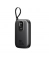 Joyroom JR-PBF18 22.5W 10000mAh Powerbank with Built-in Lightning Cable + USB-C Cable 0.25 cm - Black