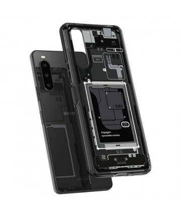 Spigen Ultra Hybrid Case for Sony Xperia 10 V - Dark Gray (Zero One Pattern)