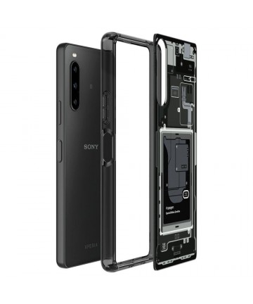 Spigen Ultra Hybrid Case for Sony Xperia 10 V - Dark Gray (Zero One Pattern)