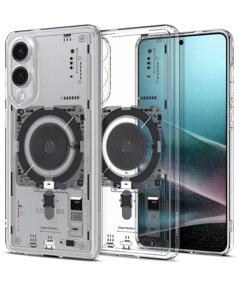 Spigen Ultra Hybrid Mag Case with MagSafe for Samsung Galaxy S25 Edge with Print - Transparent