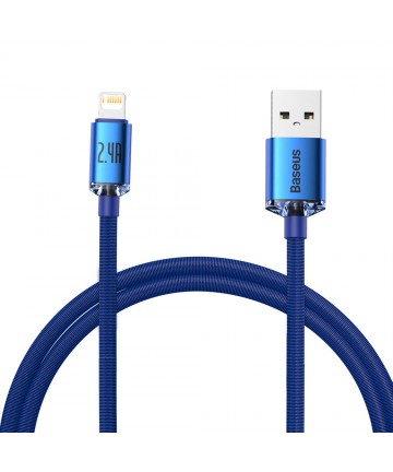 Baseus Crystal Shine Series cable USB cable for fast charging and data transfer USB Type A - Lightning 2.4A 1.2m blue (CAJY000003)