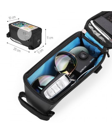 Wozinsky frame bike bag phone cover up to 6.5 inch 1l black (WBB6BK)