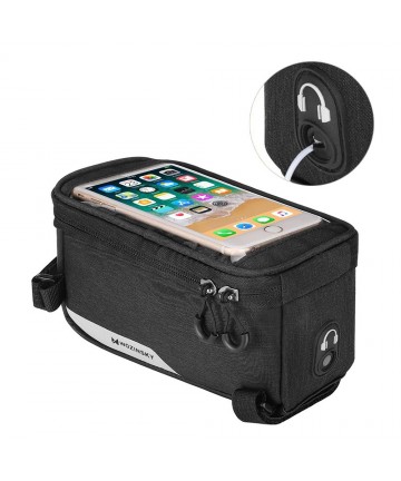 Wozinsky frame bike bag phone cover up to 6.5 inch 1l black (WBB6BK)