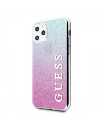 Guess GUHCN65PCUGLPBL iPhone 11 Pro Max rose blue/pink blue hard case Glitter Gradient